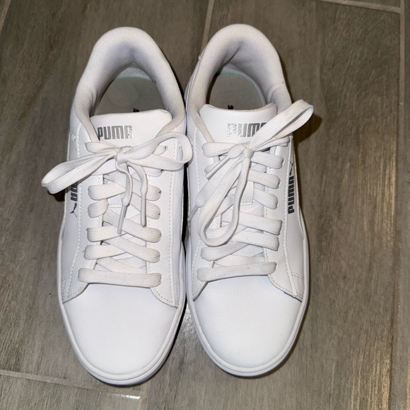 Puma Classic White Lace-Up Sneakers - Picture 1 of 8